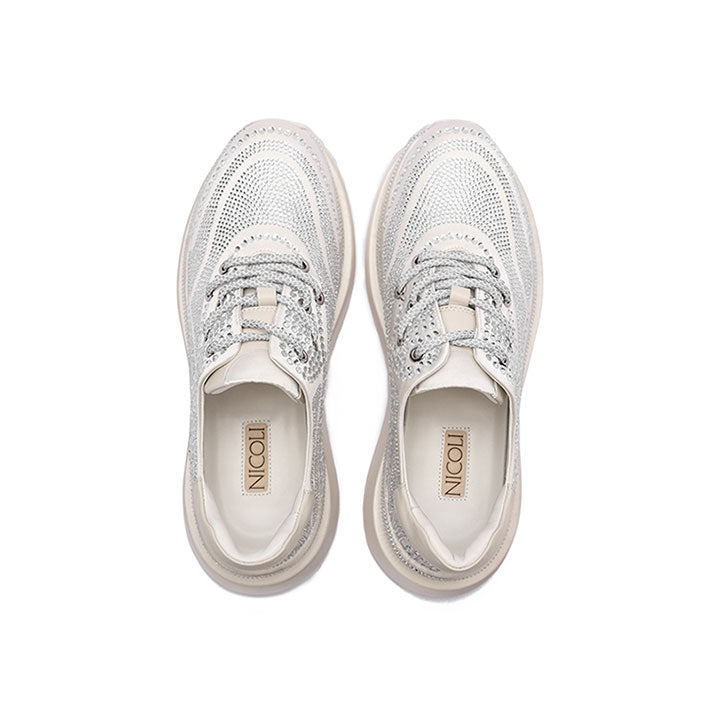 Azalea- White Luxury Embellished Sneakers