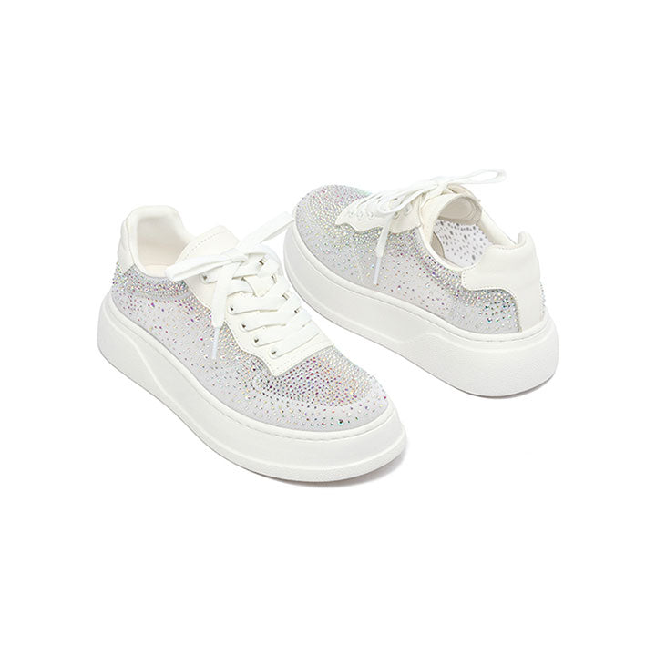 Bialik - White  Luxury Embellished Sneakers 