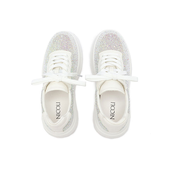 Bialik - White  Luxury Embellished Sneakers 