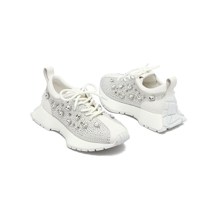 Eileen - White  Luxury Embellished Sneakers 