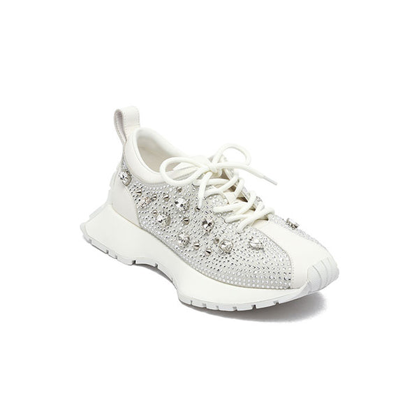 Eileen - White  Luxury Embellished Sneakers 