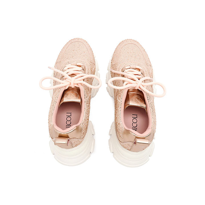 Elowen - Peach  Luxury Embellished Sneakers 