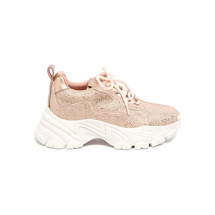 Elowen - Peach  Luxury Embellished Sneakers 