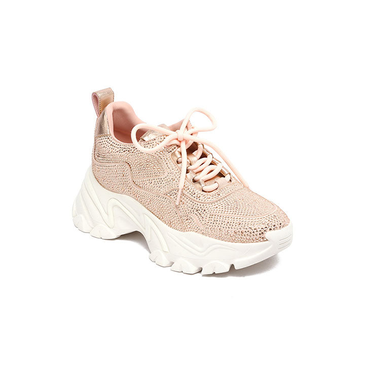 Elowen - Peach  Luxury Embellished Sneakers 