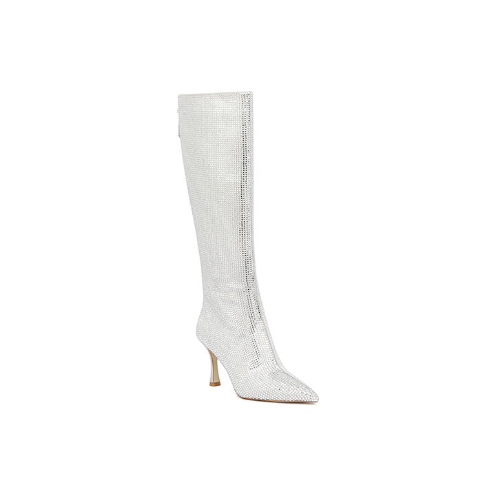 Enero-Silver  Luxury Embellished Boots