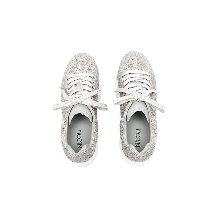 Hanneke - Grey  Luxury Embellished Sneakers 