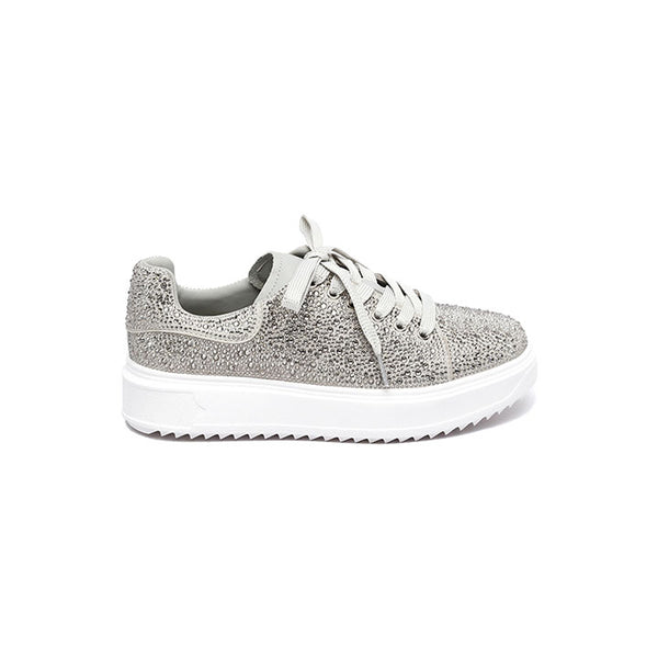 Hanneke - Grey  Luxury Embellished Sneakers 