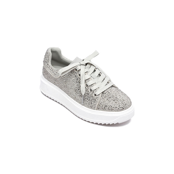 Hanneke - Grey  Luxury Embellished Sneakers 