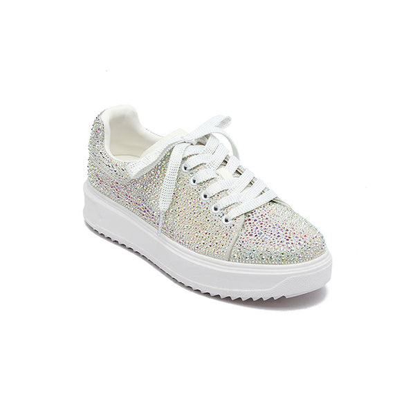 Hanneke - White Luxury Embellished Sneakers