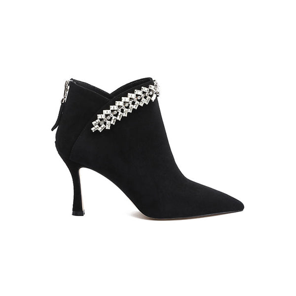 Hawise-Black Luxury Embellished Boots