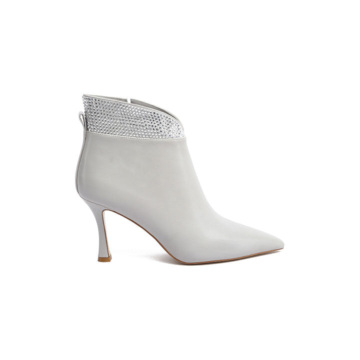 Laiken-Silver Luxury Embellished Boot