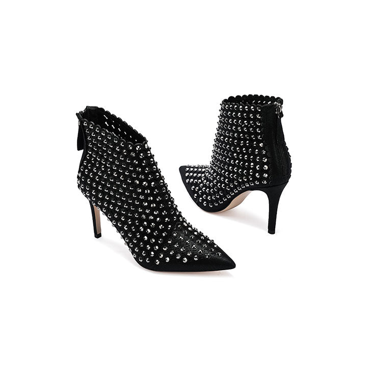 Orsolo-Black  Luxury Embellished Boots