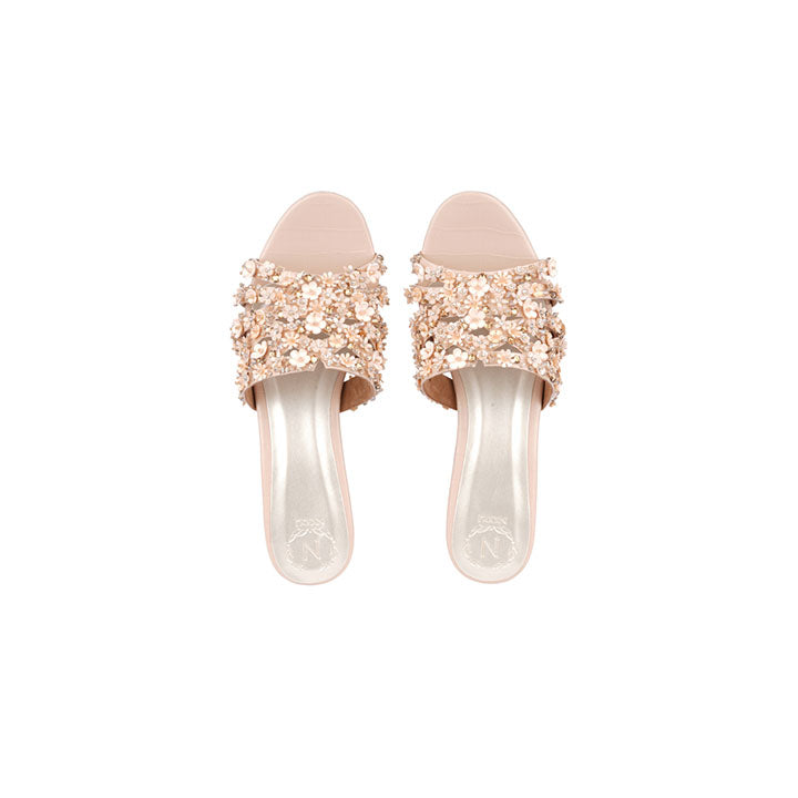 Taanu Luxury Embellished Box Heel 