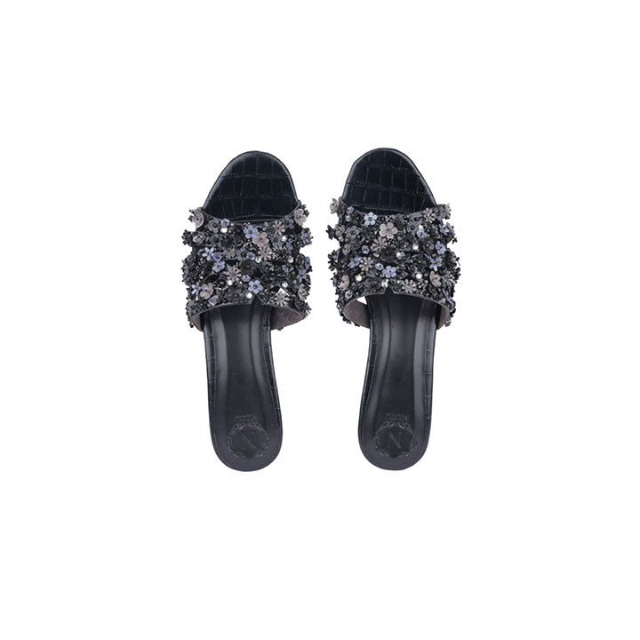 Taanu Luxury Embellished Box Heel 