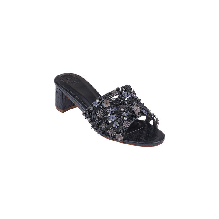 Taanu Luxury Embellished Box Heel 